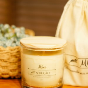 Vela aromática Sedução 200g (frasco transparente)